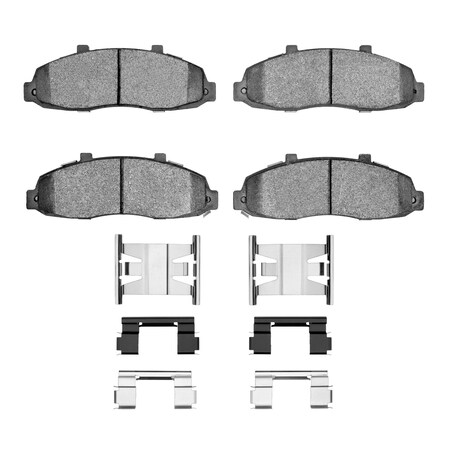 Dynamic Friction Co 5000 Advanced Brake Pads - Semi Metallic and Hardware Kit, Long Pad Wear, Front 1551-0679-01